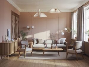 aranżacja salonu z podłogą