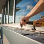 instalacja parapetu przy oknie